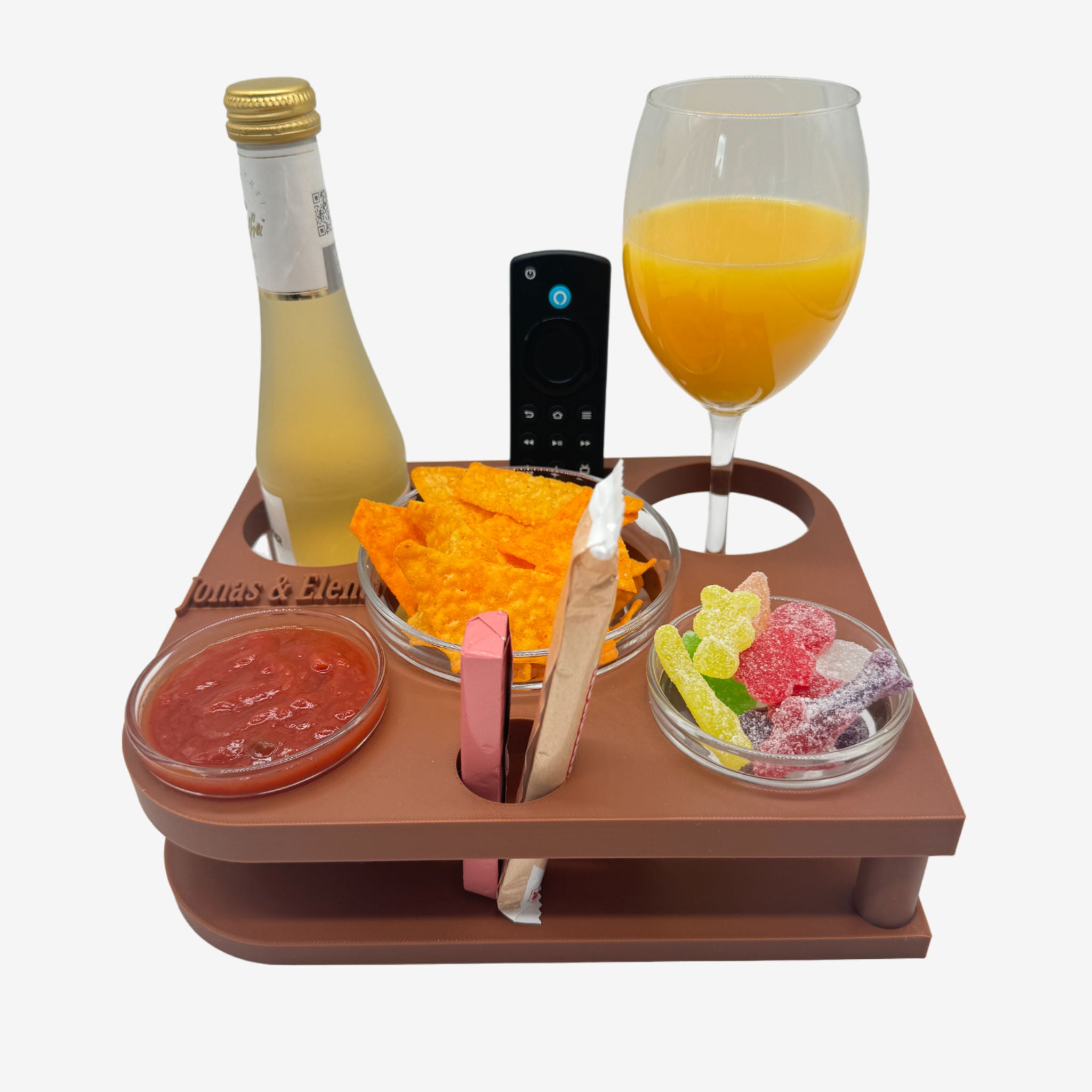 Couchbuddy Eckig mit 2 Glasschalen - Freie Form