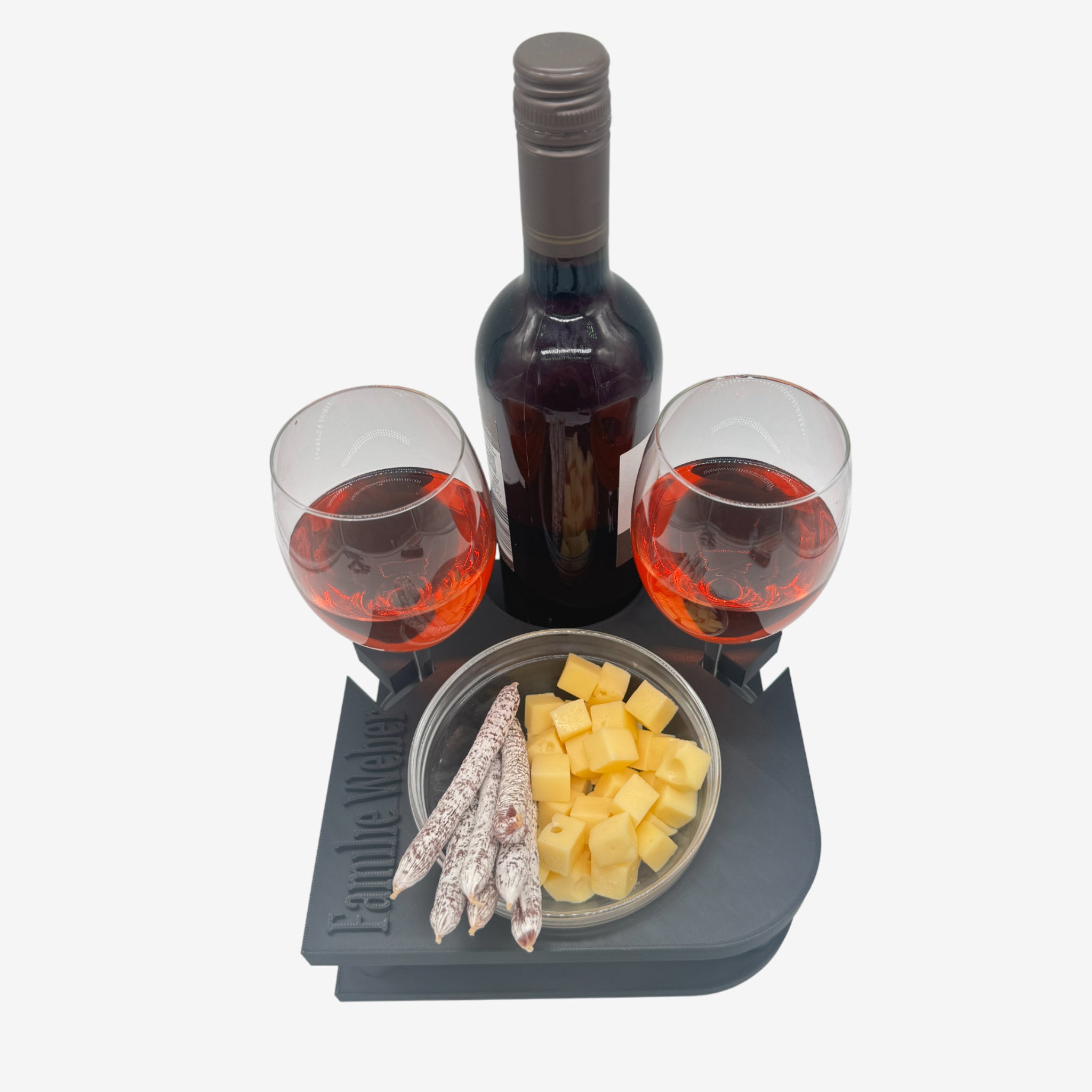 Couchbuddy Weinhalter - Eckig inkl. 1 große Glasschale