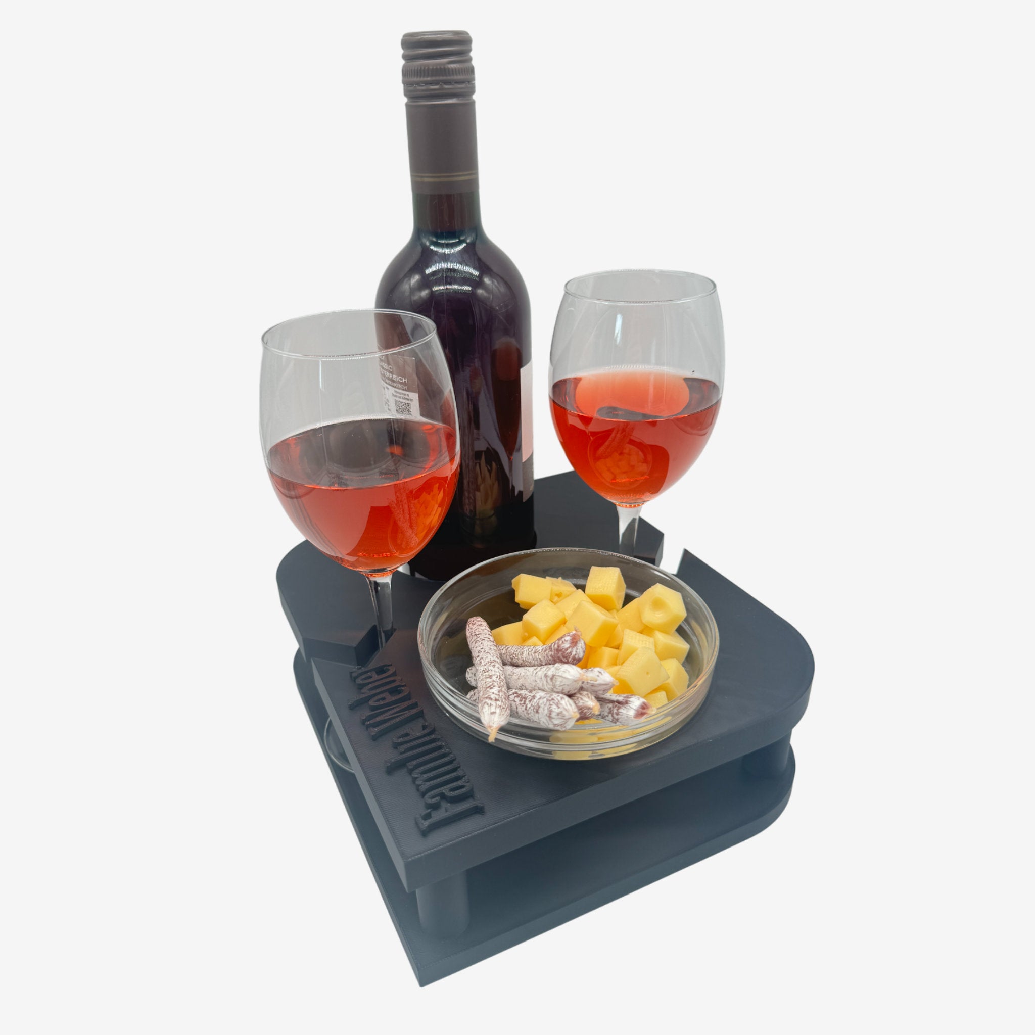 Couchbuddy Weinhalter - Eckig inkl. 1 große Glasschale