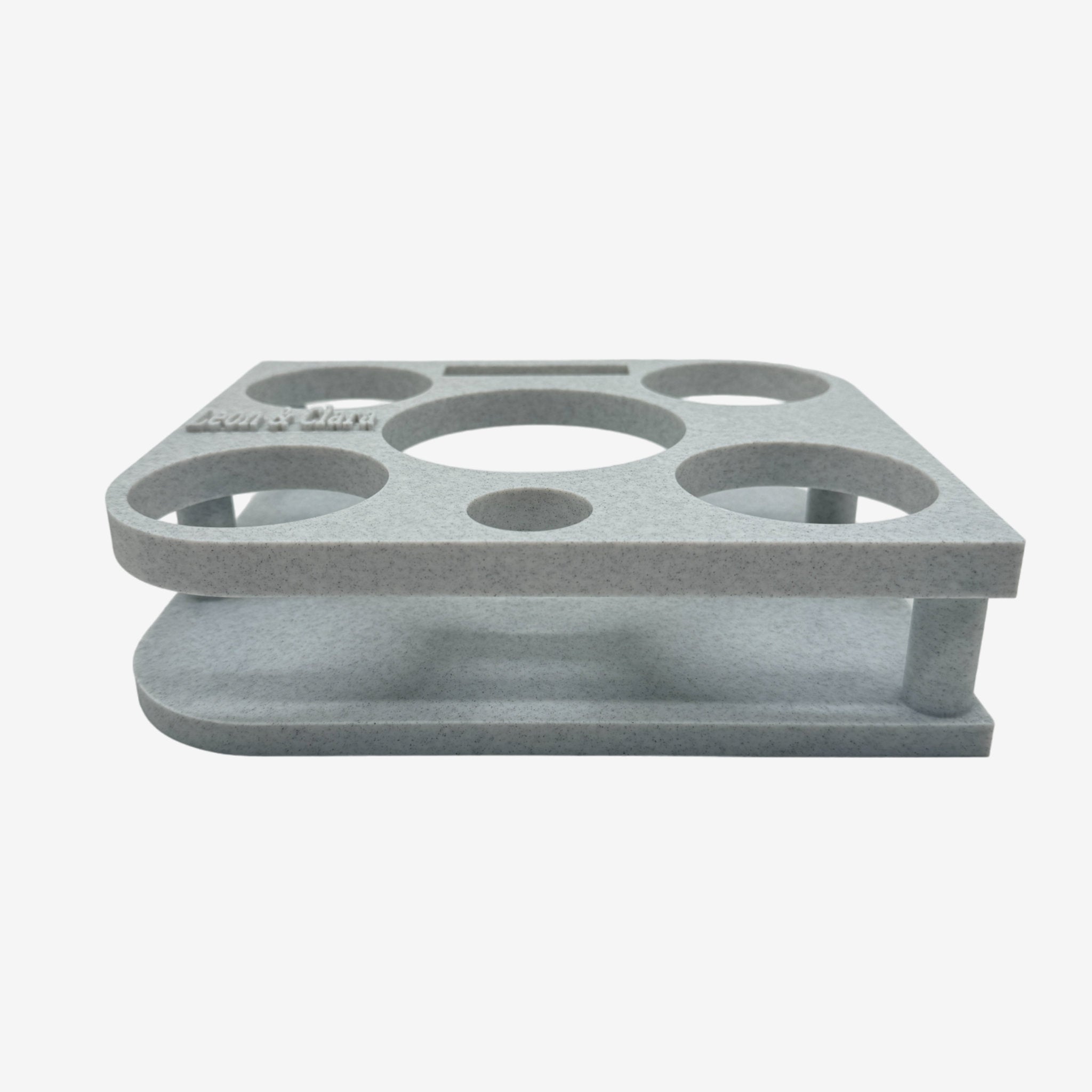Couchbuddy Eckig mit 2 Glasschalen - Marmor-Optik