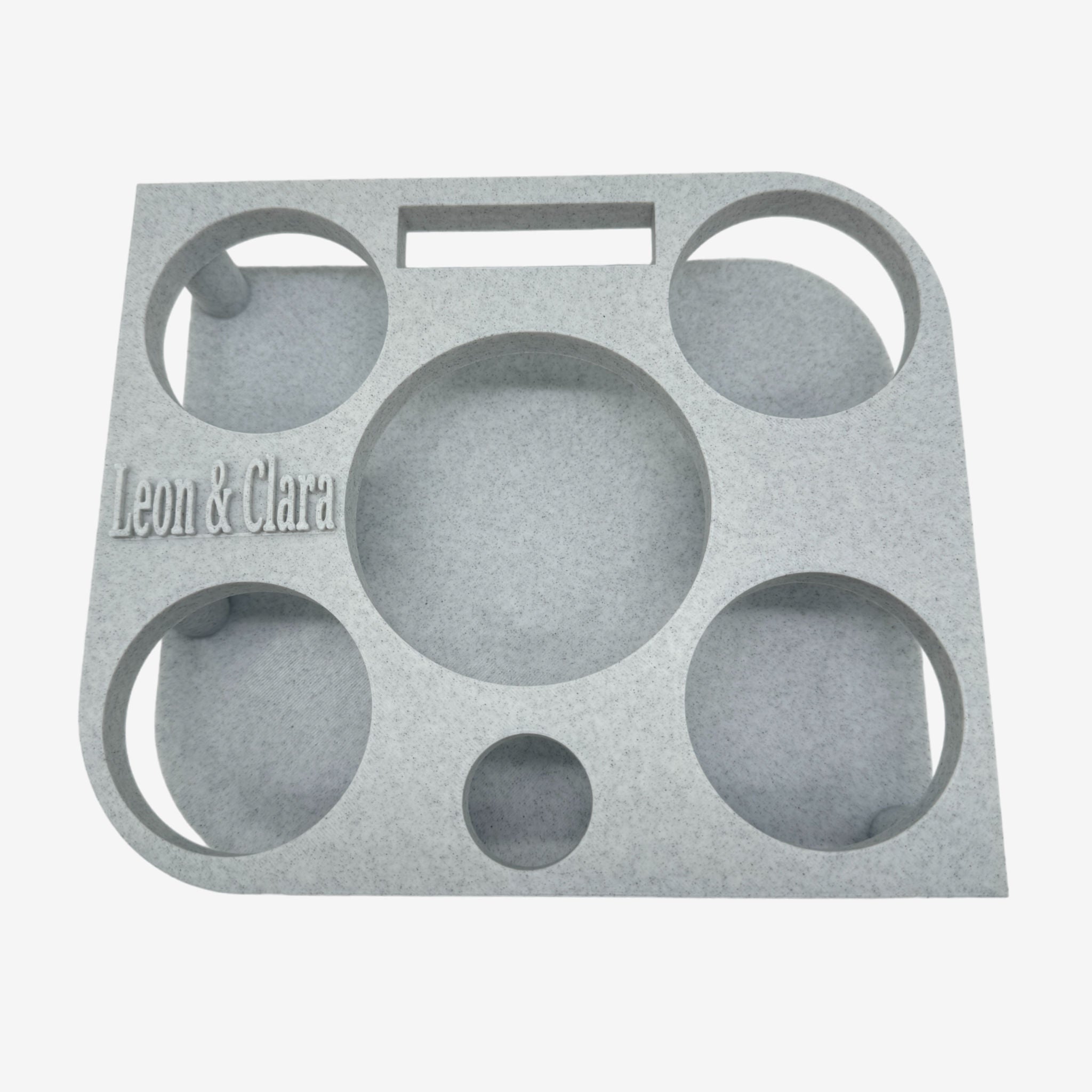 Couchbuddy Eckig mit 2 Glasschalen - Marmor-Optik