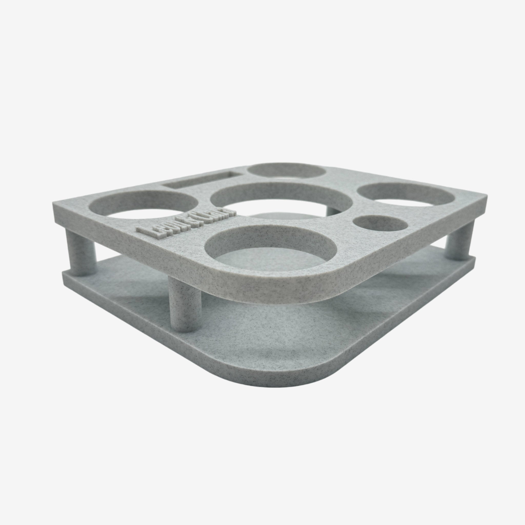 Couchbuddy Eckig mit 2 Glasschalen - Marmor-Optik