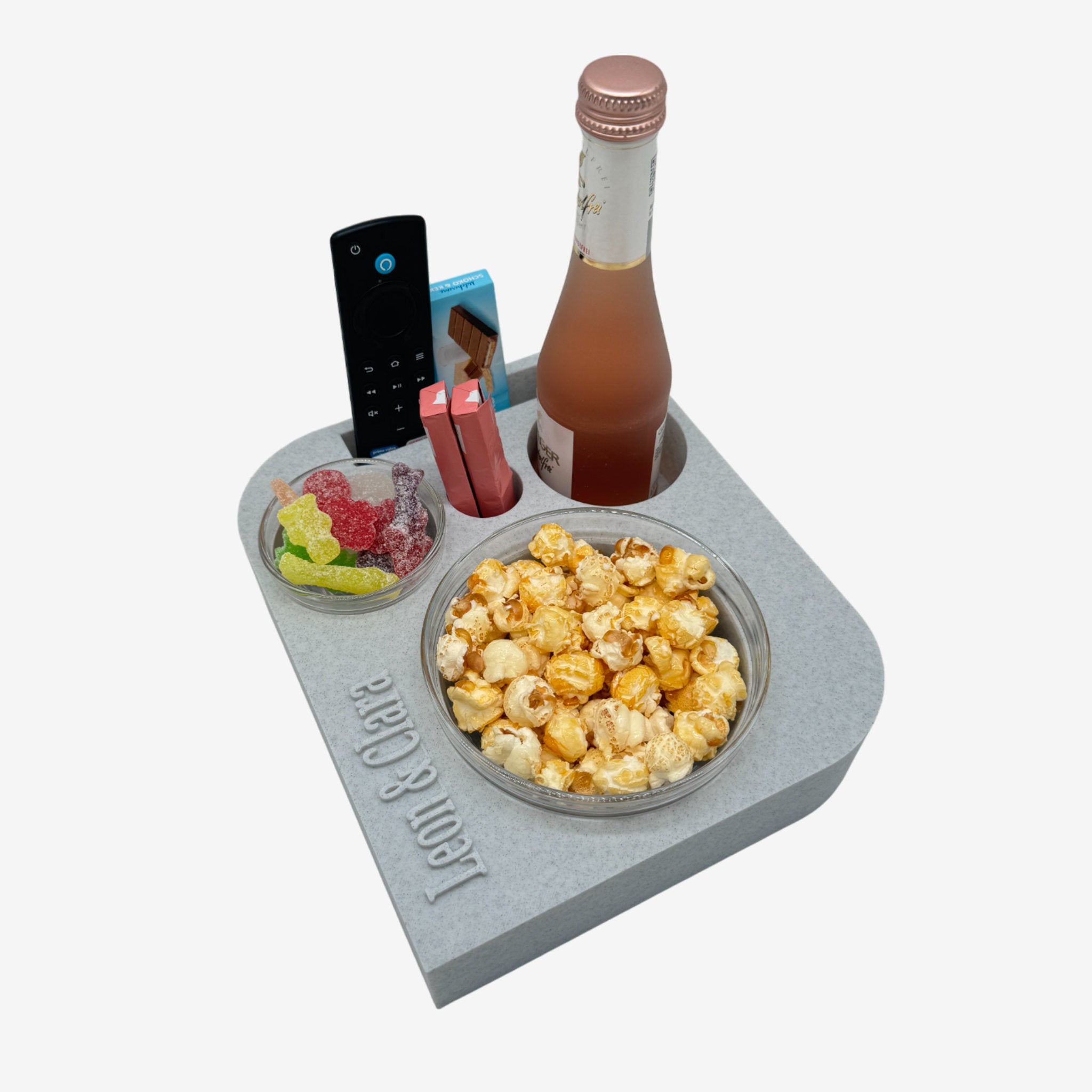 Couchbuddy Eckig inkl. 2 Glasschalen - Marmor-Optik