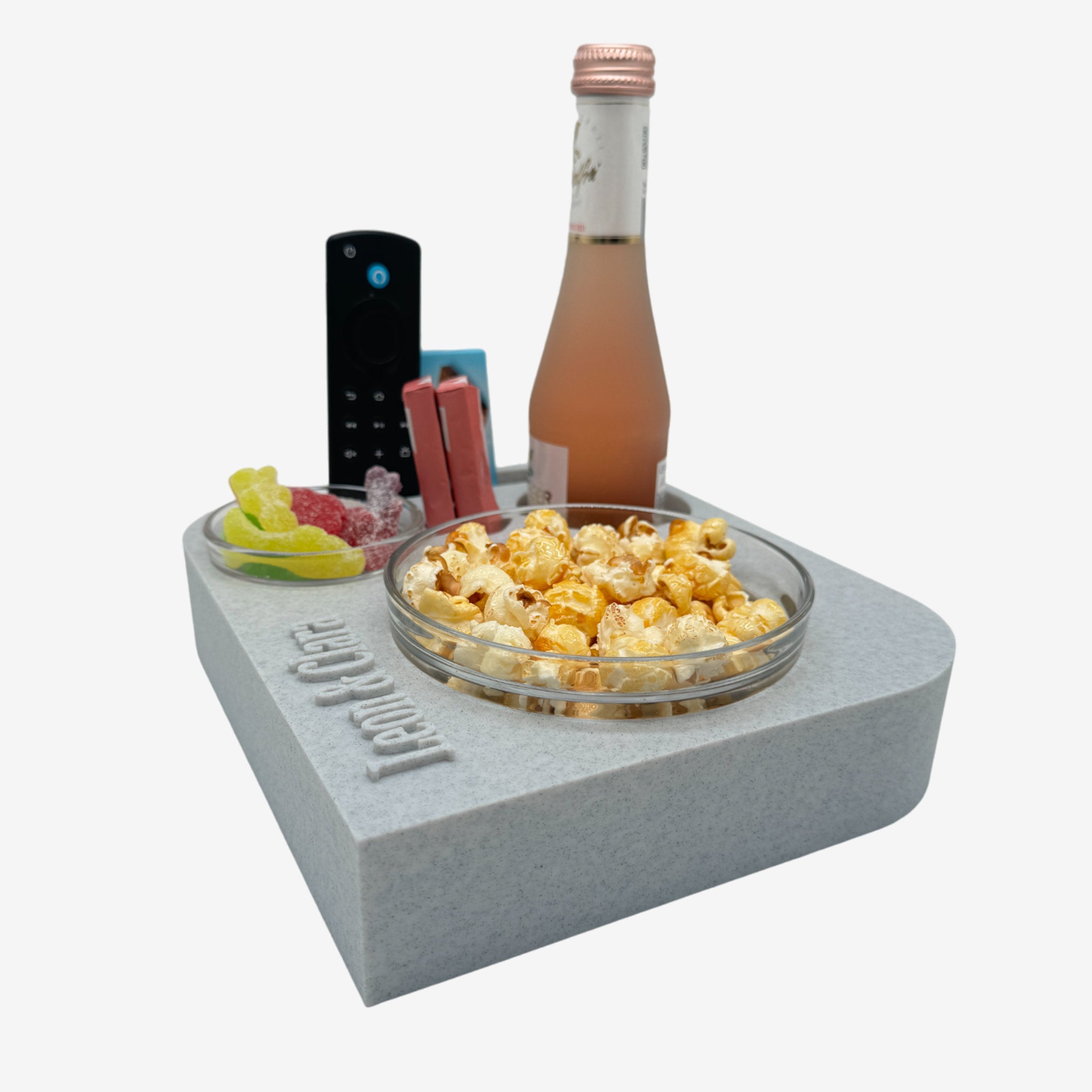 Couchbuddy Eckig inkl. 2 Glasschalen - Marmor-Optik