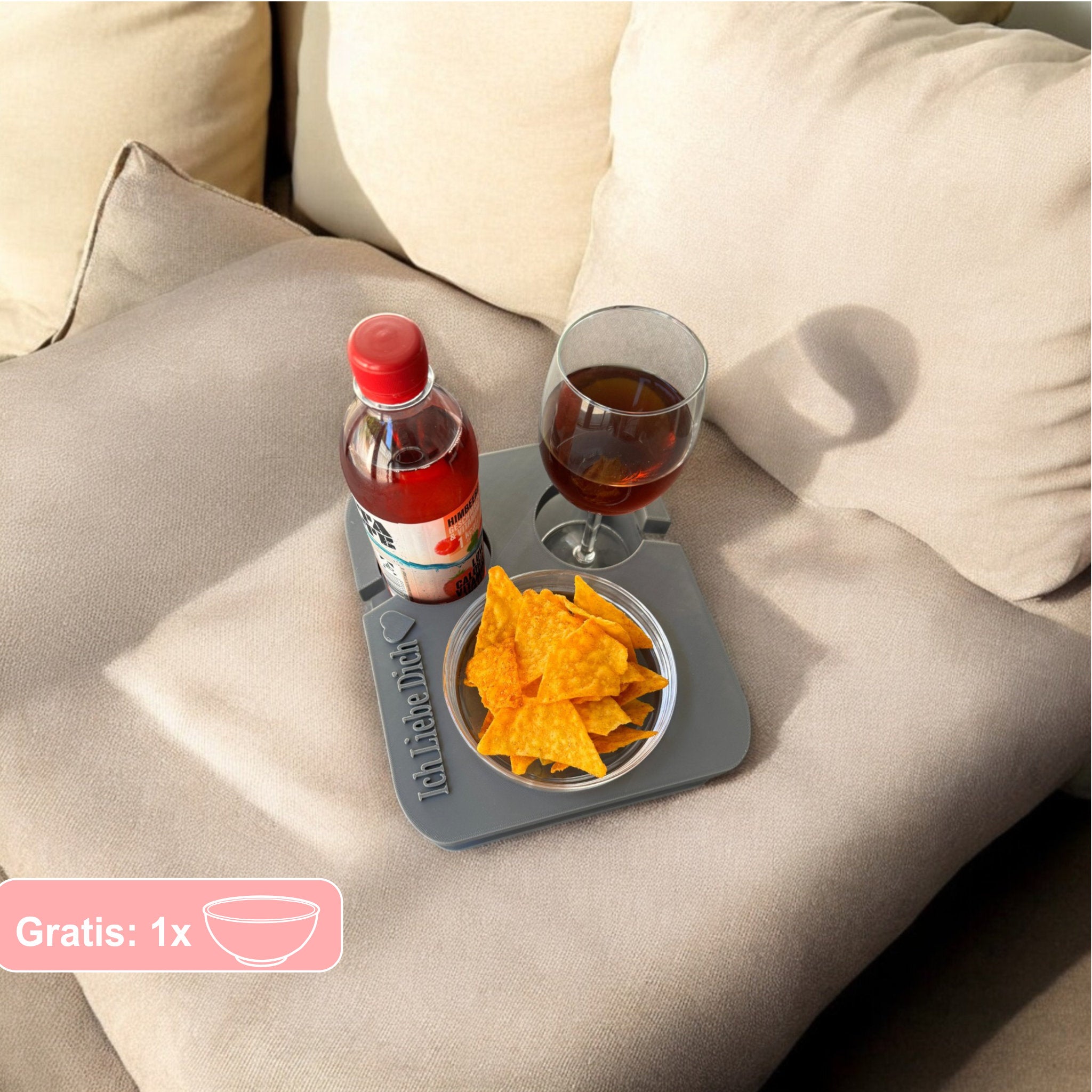 Couchbuddy Eckig inkl. 1 Glasschalen - Freie Form