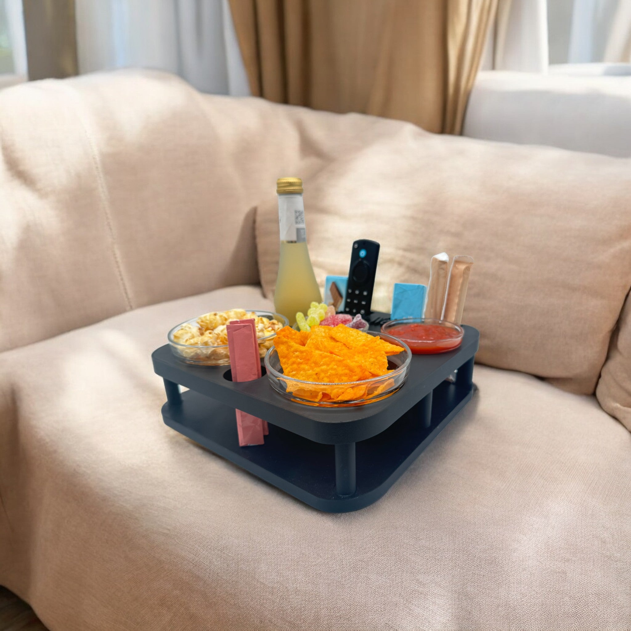 Couchbuddy Eckig inkl. 4 Glasschalen - Freie Form