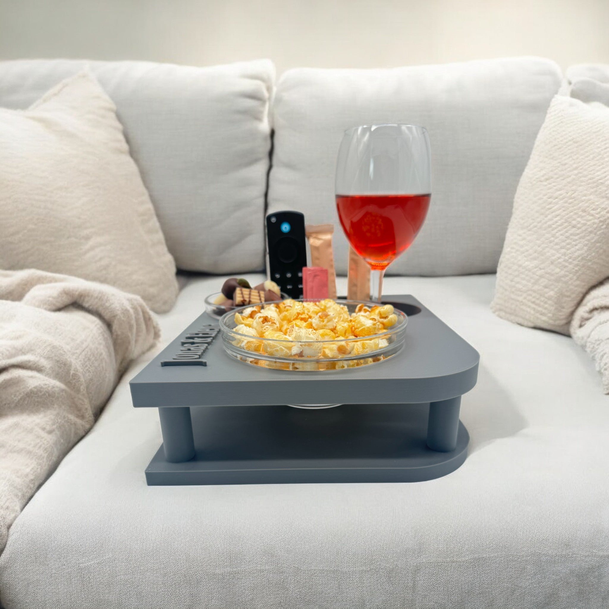 Couchbuddy Eckig inkl. 2 Glasschalen - Freie Form