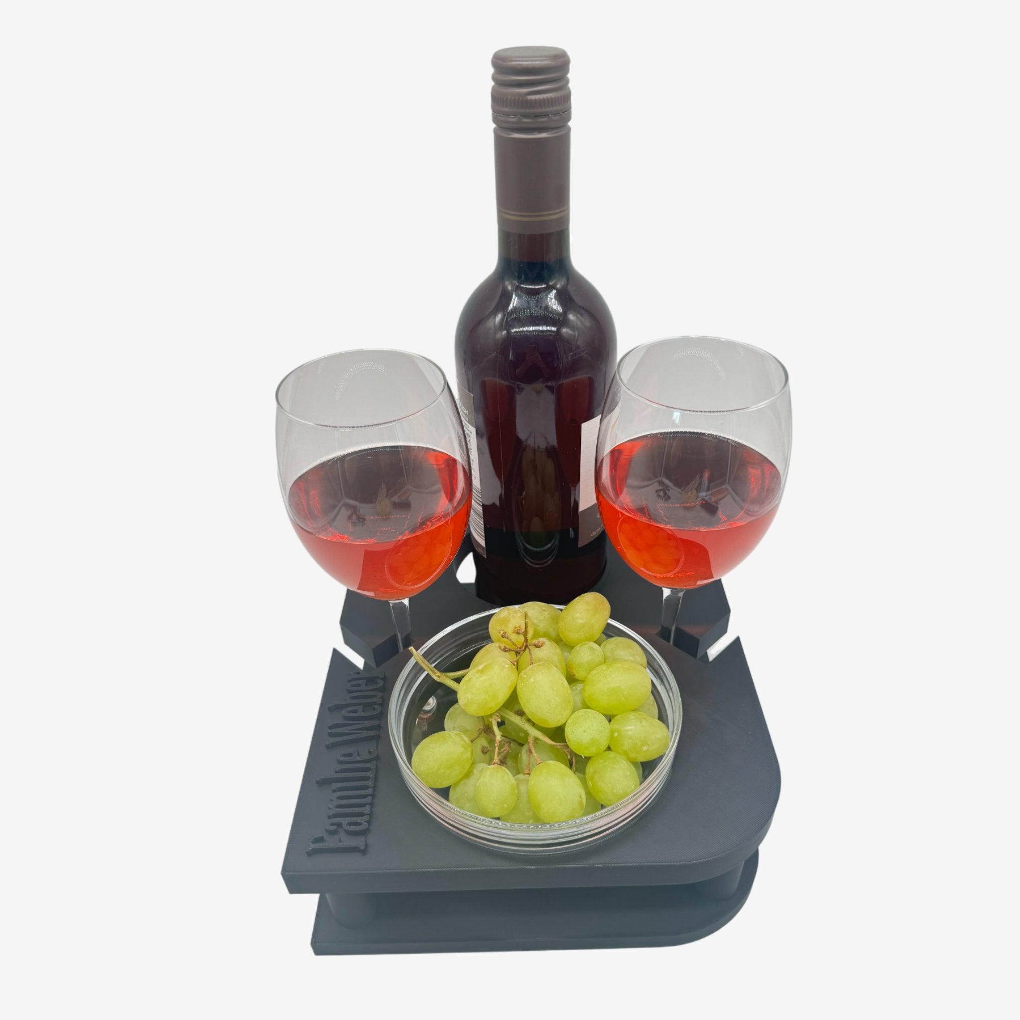 Couchbuddy Weinhalter - Eckig inkl. 1 große Glasschale
