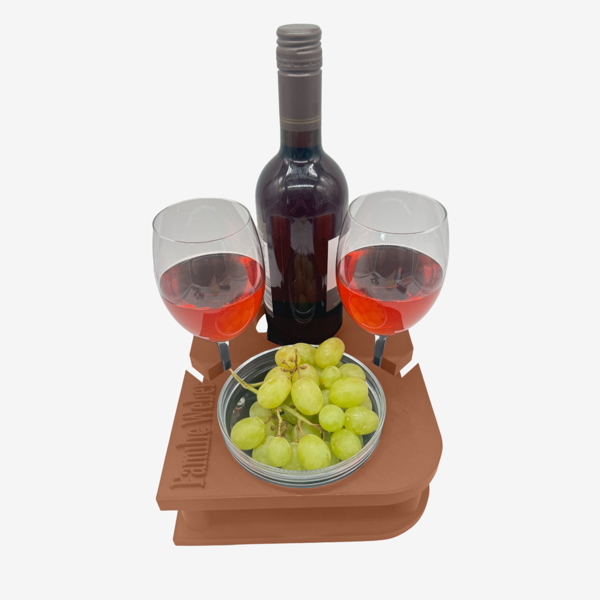 Couchbuddy Weinhalter - Eckig inkl. 1 große Glasschale