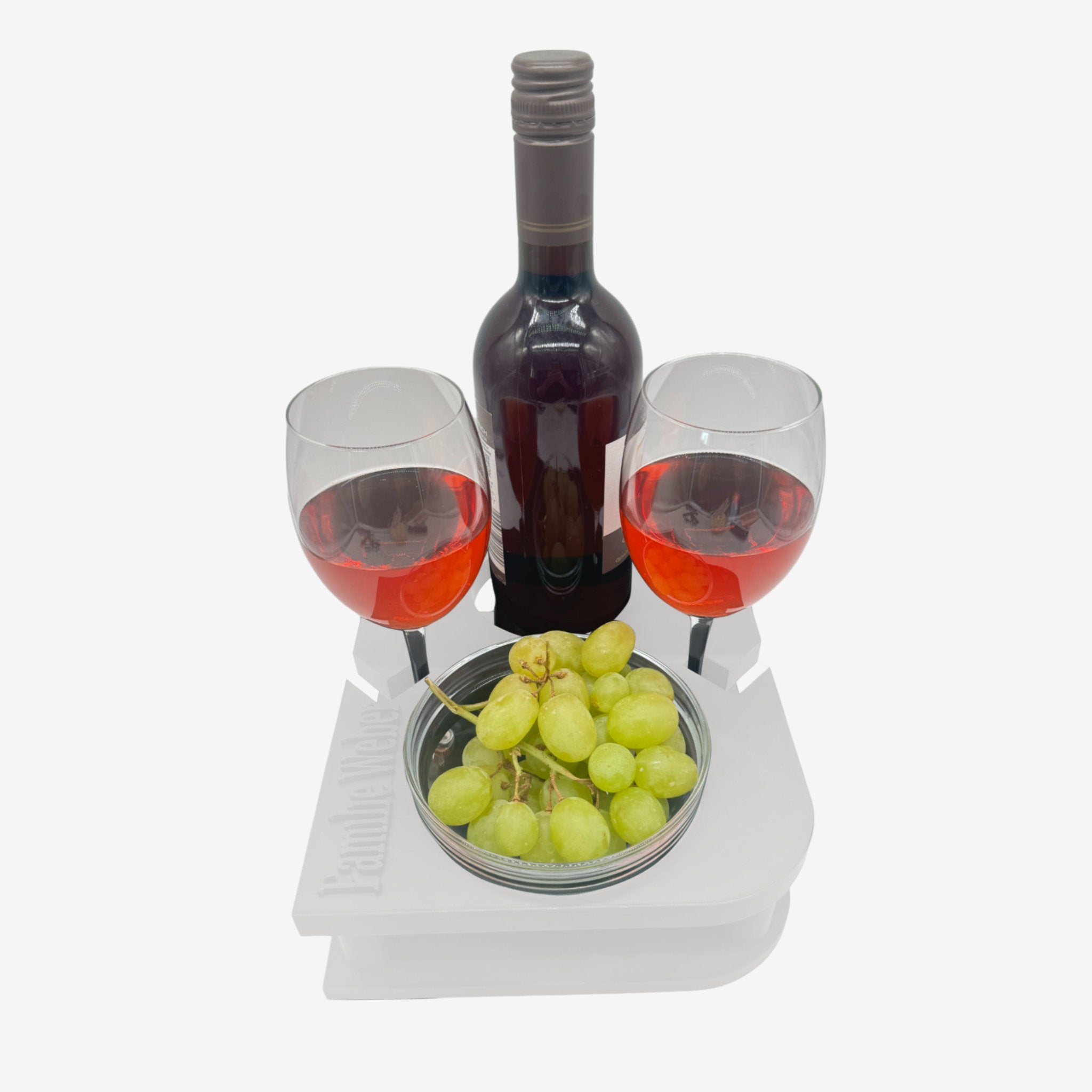 Couchbuddy Weinhalter - Eckig inkl. 1 große Glasschale