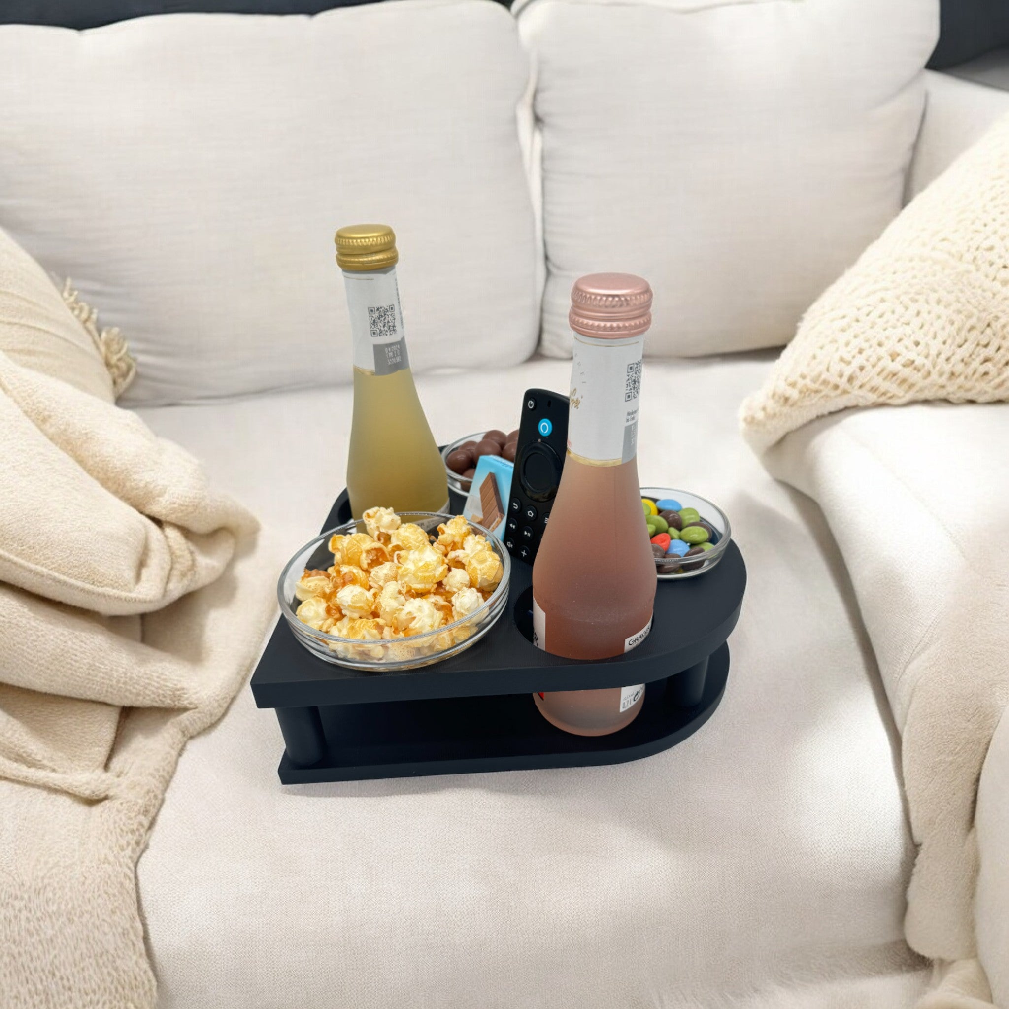 Couchbuddy Herzform mit 2 Glasschalen - Freie Form