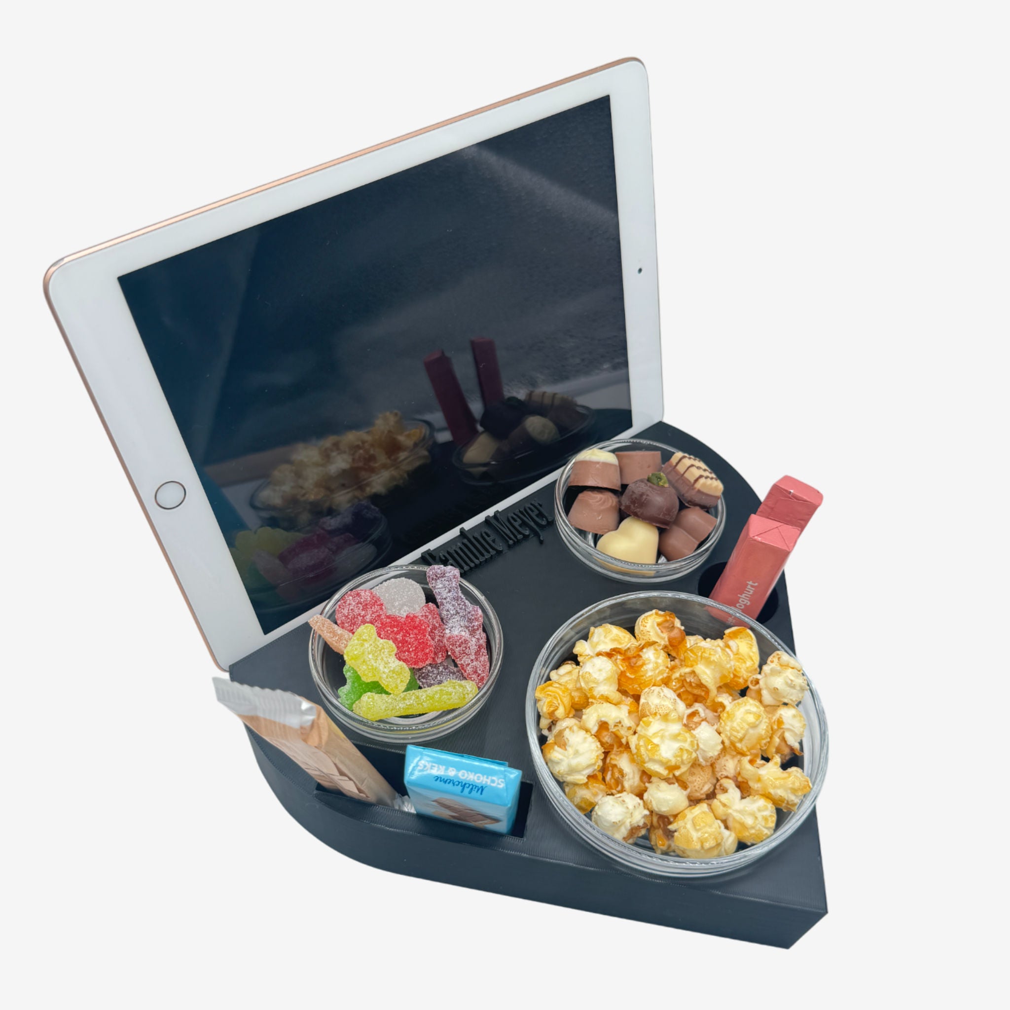Couchbuddy Herzform mit Tablethalter und 2 Glasschalen