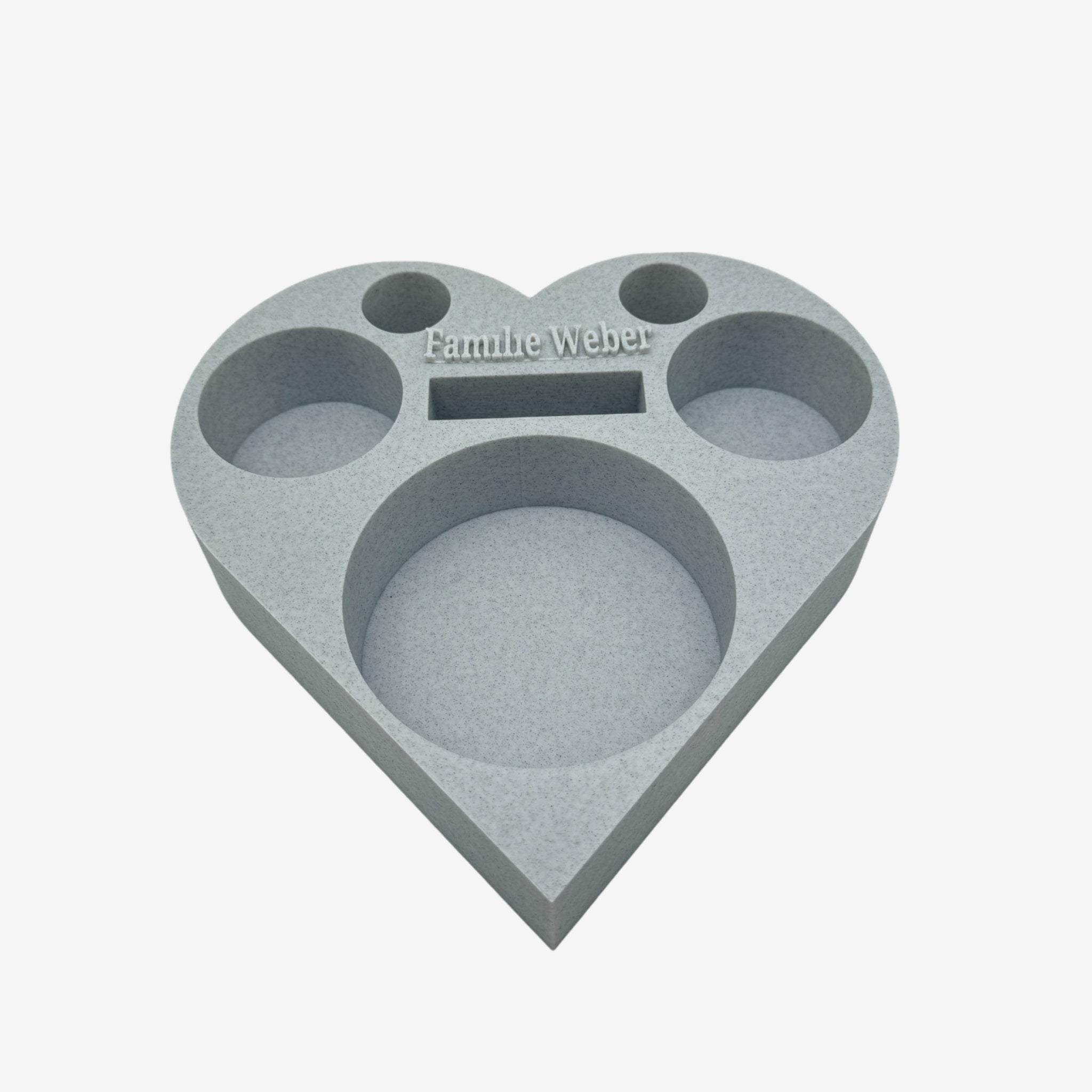 Couchbuddy Herzform inkl. 2 Glasschalen - Marmor-Optik