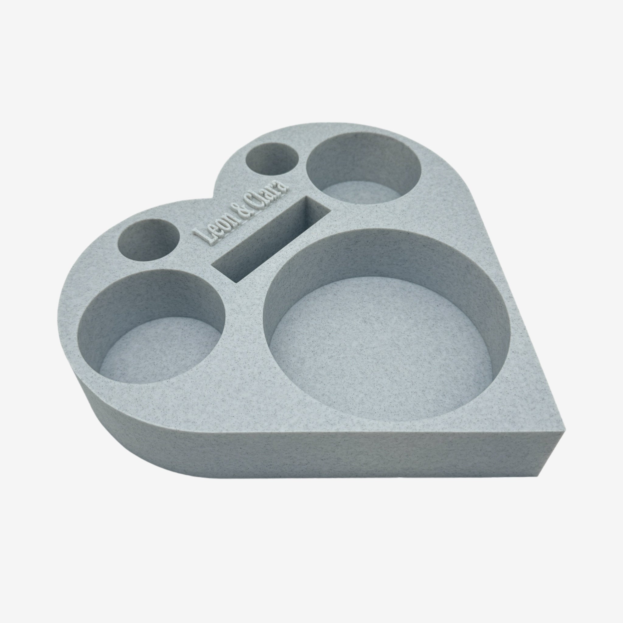 Couchbuddy Herzform inkl. 2 Glasschalen - Marmor-Optik