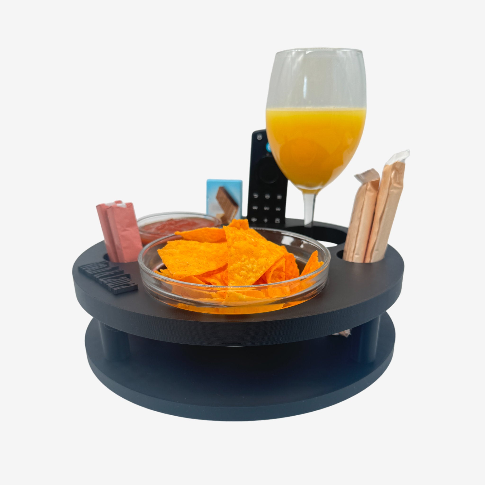Couchbuddy Rund inkl. 2 Glasschalen - Freie Form